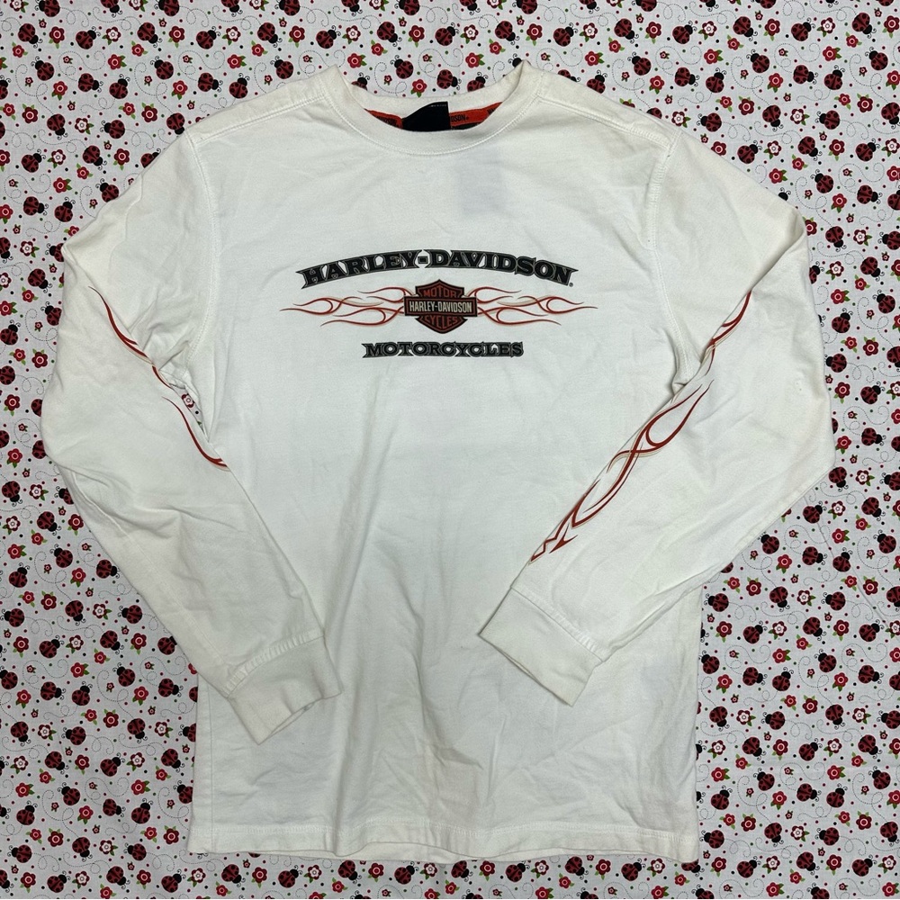 Harley-Davidson Men’s White Long Sleeve Graphic Shirt
